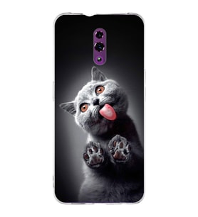 PrintiFy Reno 4  ile Uyumlu 1mm Slim Fit Kedi 2 050c Baskılı Şeffaf  Kılıf