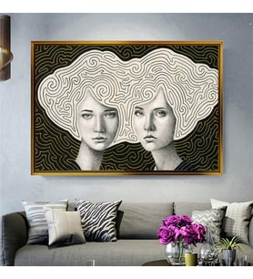 Altın Çerçeveli dekoratif tablo l608 (Gold)