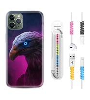Apple iPhone 11 12 13 14 Pro Max Kılıf Kablo Koruma Spiral Silikon Kartal 1622