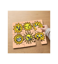 Güneşin Komik Halleri Tasarımlı 24 Parça Ahşap Çocuk Puzzle