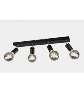 Rsylight Retro Metal Rustik Mafsallı 4 Lü Siyah Modern Spor Spot Avize