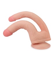 ve Vajinal kullanıma Uygun Çift Katmanlı Esnek Dokulu Çift Başlı Dildo Penis