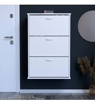 Modilayn VARBİ Asma Antre 52 x 107 x 25, 5 cm’ lik 3 Düşer Kapak 6 Göz Raf Bölmeli Ayakkabılık
