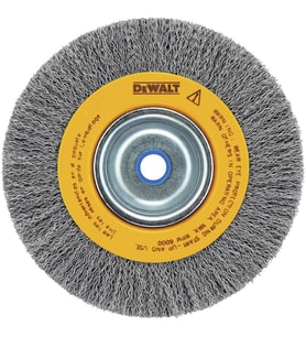 Dewalt Dw4905 6-Inch Crimped Bench Wire Wheel, 5/8-Inch-1/2-Inch Arbor, Wide Face .014-Inch