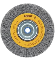 Dewalt Dw4905 6-Inch Crimped Bench Wire Wheel, 5/8-Inch-1/2-Inch Arbor, Wide Face .014-Inch