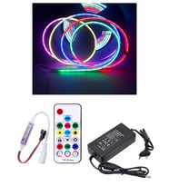5 Metre 12V 6x12 mm 120 Ledli Argb Pixel Neon Led 17 Tuşlu Sese ve Müziğe Duyarlı RF Kumandalı 5A Pl