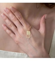 Kişiye Özel 925 Ayar Gümüş Minimalist Piyano Kolye (Gold)