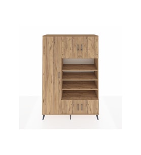 Hyperion Gardrop 10 Raflı 5 Kapaklı 132x44x195 Çam-Çam