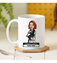 Klarnet Sanatçısı Müzisyen Kadın Karikatürlü Kupa Bardak