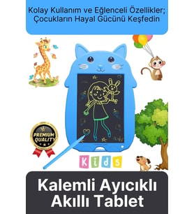 Kolay Kullanım Dayanıklı Lcd Ekran Kalemli Dijital Akıllı Ayıcıklı Yazı Boyama Çizim Tableti 8,5 Inç