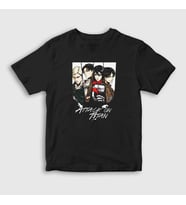 Presmono Unisex Çocuk Siyah Team Anime Attack On Titan T-Shirt 125169tt