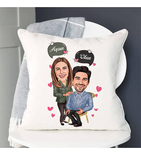 Kişiye Özel Sen Benim Hayatımsın Karikatürlü Yastık