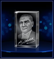 3d Kristal Atatürk 20 (Gerçek 3 Boyutlu Görüntü)