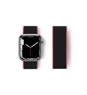 Mey İthalat® Watch 38Mm Hasırlı Cırtcırtlı Kordon - Pembe-Siyah