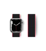 Mey İthalat® Watch 38Mm Hasırlı Cırtcırtlı Kordon - Pembe-Siyah