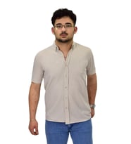 Erkek Büyük Beden Gömlek Yaka Düğmeli Tişört BGL-ST04525 (Taş)