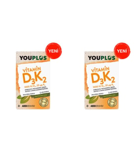 Youplus Vitamin D3K2 1000 IU Damla 20 ML 2 Adet (Krem)