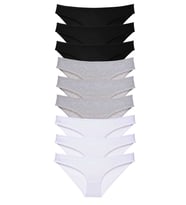 Northcity 9 adet Süper Eko Set Likralı Kadın Slip Külot Siyah Gri Beyaz