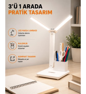 Led Işıklı Masa Lambası - Göz Yormayan, Kısılabilir Ve Esnek Başlıklı Yeni Nesil