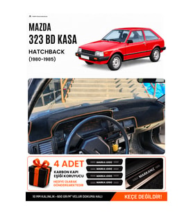 MAZDA 323 BD ESKİ KASA (1980-1985) Uyumlu Torpido Örtüsü Torpido Kılıfı - Siyah Kahverengi