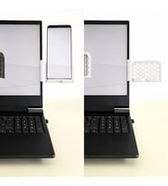 3D Baskı Monitor Telefon Tutucu - Petek Desenli Laptop Kenar Telefon Tutucu-Beyaz