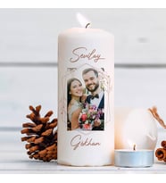 Sevgililere Özel Fotoğraflı ve İsimli Mum