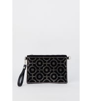 Kadın Halka Altın Taşlı Süet Bilek Askılı Ve Zincir Askılı Portföy El Ve Clutch Çanta