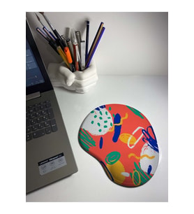 Renkli Desenli Bilek Destekli Mouse Pad
