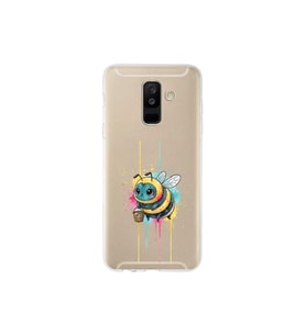Samsung Galaxy A6 Plus (2018) ile uyumlu Splash arı tasarımlı şeffaf silikon kılıf