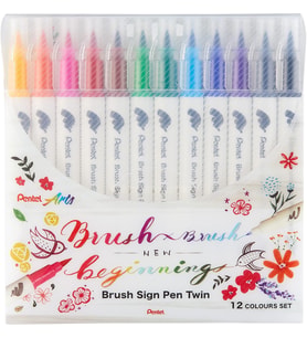 Pentel Brush Sing Pen Twin Çift Taraflı Fırça Uçlu Kalem