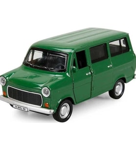 Nostaljik Metal Çek Bırak Ford Sesli ve Işıklı Minibüs Yeşil ( 1/36 Ölçek )