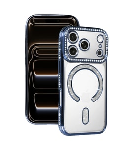 Apple İphone 17 Pro Max Joke Simli Magneticsafe Kılıf - Mavi