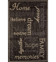 Eliana Home Baskılı, Yıkanabilir Kaymaz Taban Salon Halısı LNA1729 100x150 cm (Siyah)