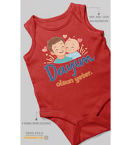 Dayım Olsun Yeter Sıfır Kollu Bebek Zıbını %100 Pamuk