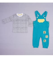 Aydodo Erkek Bebek Kedi Temalı Salopet Bady 1-6 Ay Mint (Mint Yeşili)