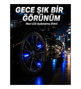Mey İthalat® 4'lü LED Sibop Işığı Hareket Sensörlü Araç Lastik Sibop Lambası