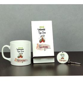 Jeoloji Mühendisi Üçlü Set (Kupa + Telefon Standı + Anahtarlık)