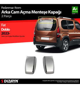 Fiat Doblo Krom Arka Cam Açma Menteşe Kapağı 2 Prç 2023 Üzeri