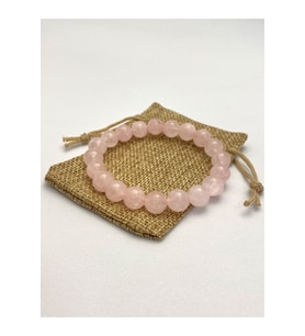 Kadın - Zarif Toz Pembe Doğal Taş Bileklik  Handmade