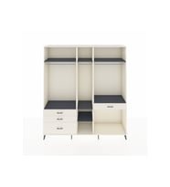 Hyperion Dolap 7 Raflı 4 Çekmeceli 3 Askılı 220x44x243 Aytaşı-Antrasit/Aytaşı