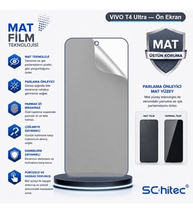 SChitec VIVO T4 Ultra Uyumlu Ön Yüzey Mat Hidrojel Ekran Koruyucu