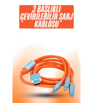Northcity 120W Hızlı Şarj Kablosu USB Type-C - 180 Derece Rotasyonlu Çoklu Şarj Adaptörü