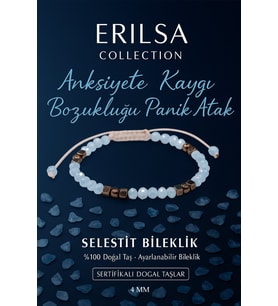Sertifikalı Anksiyete Kaygı ve Panik Atak Dengesi Destekleyici Bilekliği - Selestit Taşı (Çok Renkli)