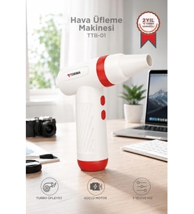 Torima Hava Üfleme Makinesi Yüksek Hızlı Turbo 85000 RPM 40W 1100 MAH TTB01 Kırmızı