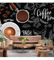 Fincan Ve Cezve Temalı Duvar Kağıdı Baskı