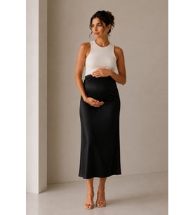 Luvmabelly MYRA9036- Saten Etek -Siyah
