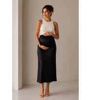 Luvmabelly MYRA9036- Saten Etek -Siyah