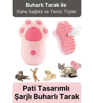 Yeni Seri Tüy Bakımı Pati Desenli Şarjlı Su Hazneli Doldurulan Kedi Köpek Evcil Hayvan Buharlı Tarak