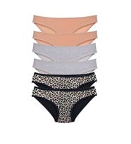 Mulvxbrf Brf02 6 Adet Likralı Kadın Slip Külot Leopar Ten Gri (Mulvix)