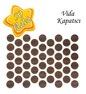 50 ADET Ceviz Vida Kapatıcı Ahşap Desenli  Yapışkanlı Vida Tapası Tıpası Kapağı Vida Gizleyici